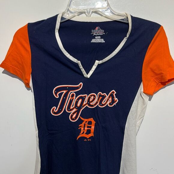 Majestic Fan Fashion Womens Multicolor Detroit Tigers Short Sleeve T-Shirt Small - Picture 3 of 8